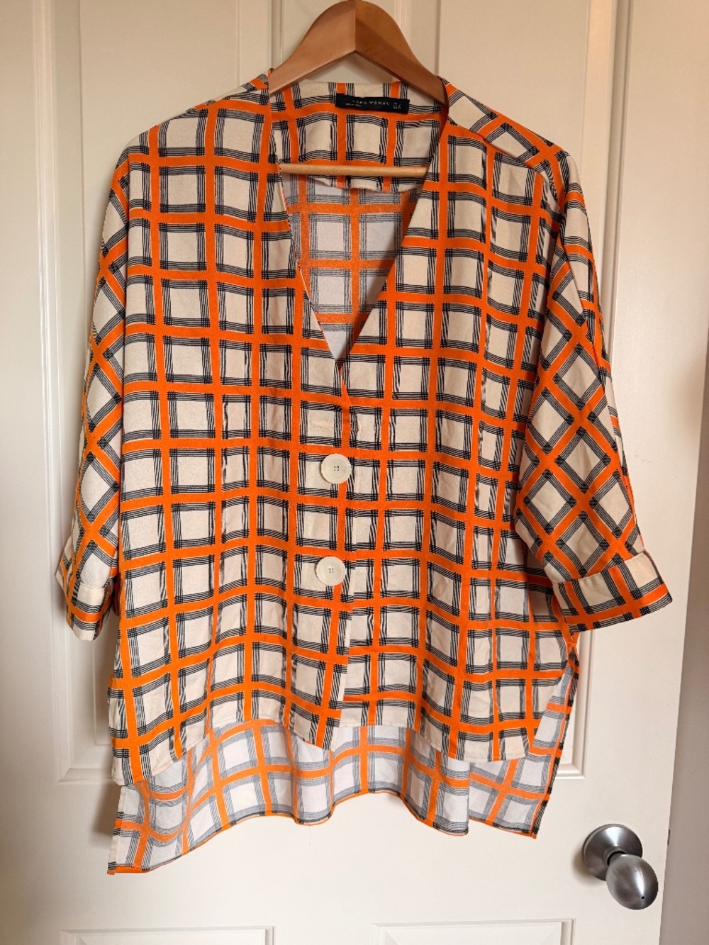 Zara Kimono Style Flowy Orange Top